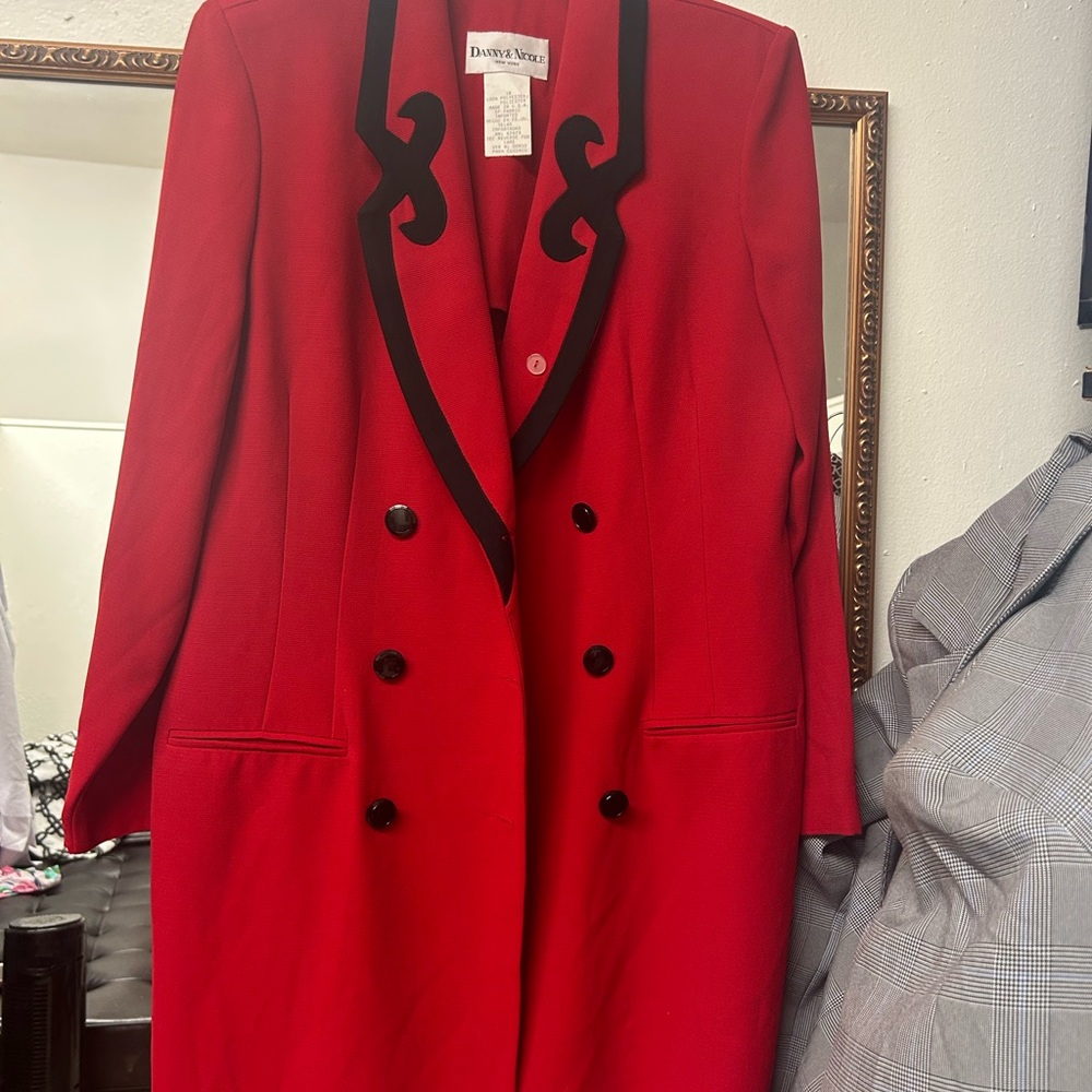 Red Double-Breasted Women's Jacket